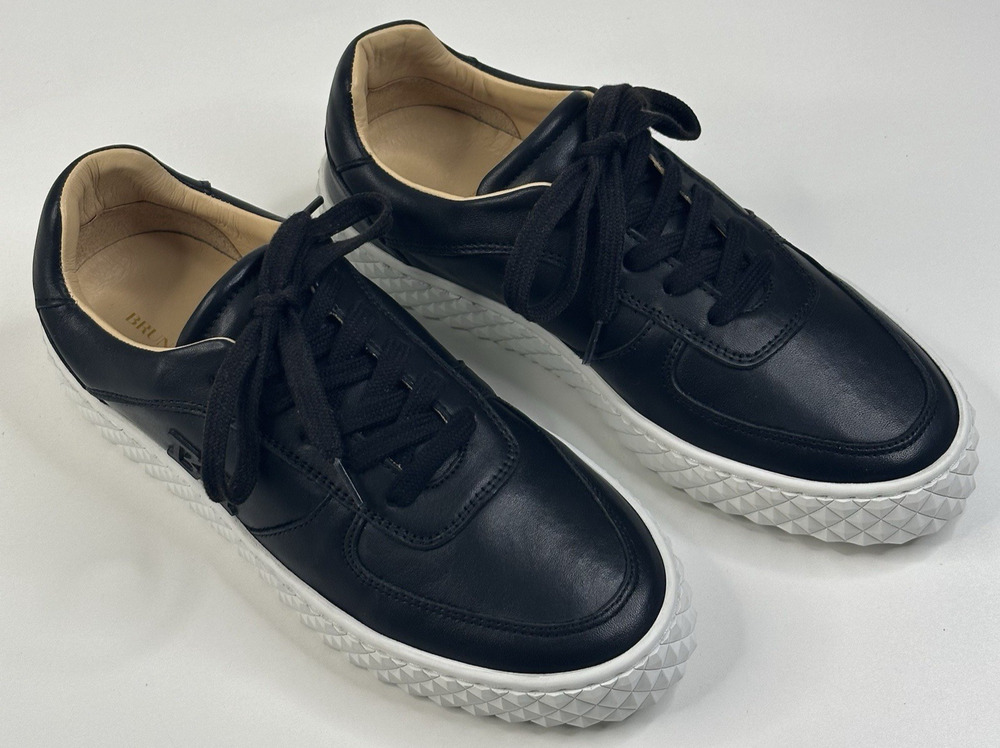 Bruno Magli Paola Womens Platform Sneaker Black Leather Size 8M New $198